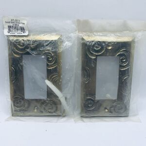 heavy brass switch plate for a rocking switch set of 2 scroll design NEW